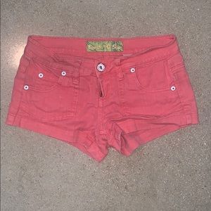 Coral jean shorts